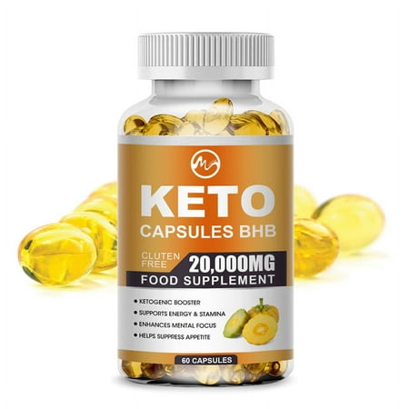 Keto BHB Capsules - Exogenous Ketones Supplement for Women and Men, Gluten-Free, 60 Ct