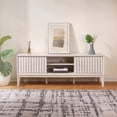 thumbnail image 6 of JONATHAN Y Gennaro 58 in. Farmhouse 3-Storage Sliding Door TV Stand Fits TVs up to 65 in. with Cable Management, Off-White, 6 of 12