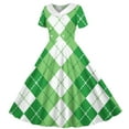 thumbnail image 1 of MKOSPLRT Robes des Années 1950 pour Fille Manches Courtes Robes de Cocktail Vintage Imprimé Trèfle Robe Midi Jour de la Saint-Patrick, 1 of 6