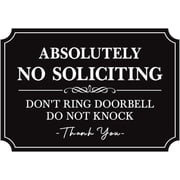 Absolutely No Soliciting Don't Ring Doorbell Do Not Knock Vinyl Sticker Decal Sign, Front Door, Mailbox, Window, Wall (5.6" x 3.9")