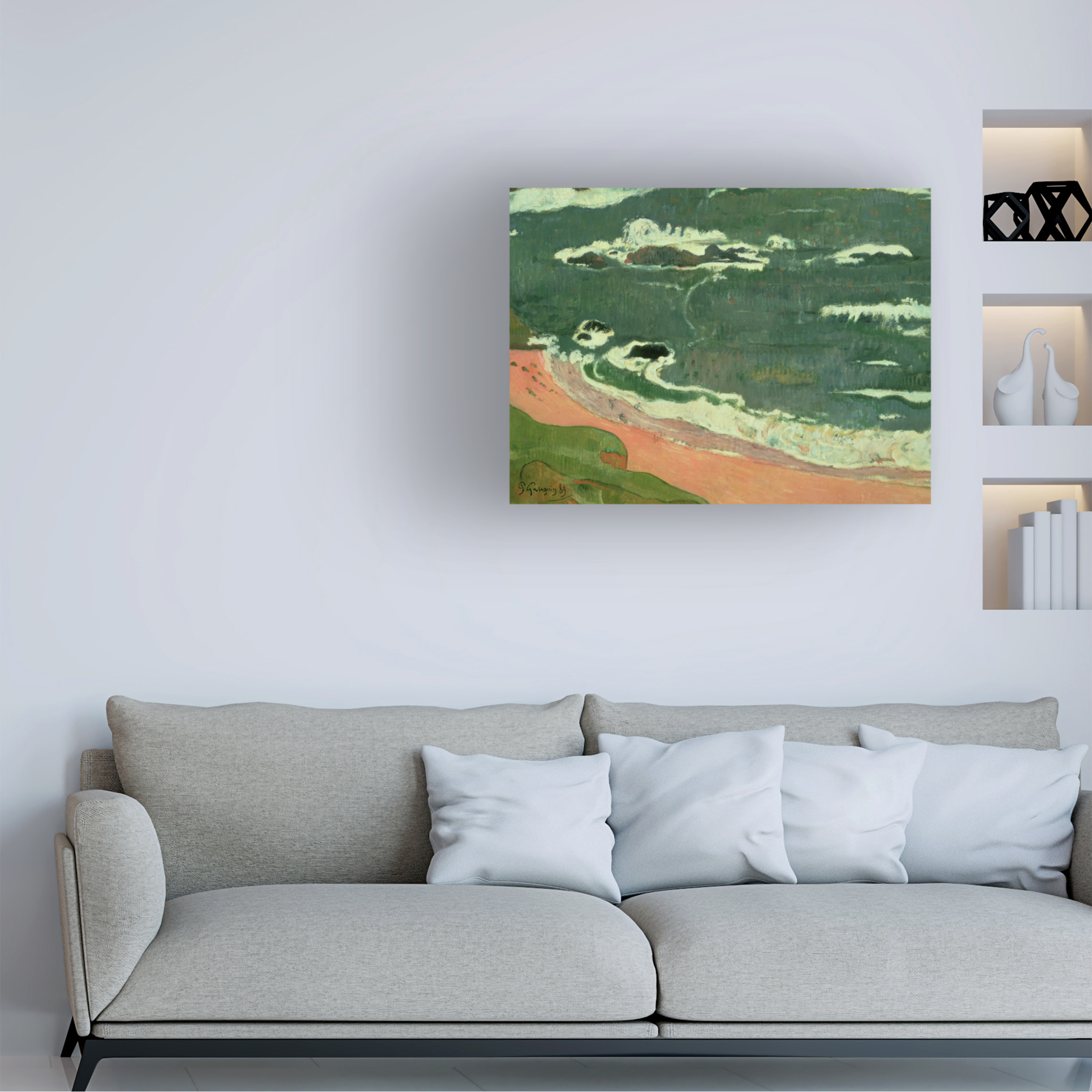 Trademark Art "Beach at Le Pouldu 1889" Canvas Art by Paul Gaugin