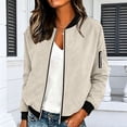 thumbnail image 6 of ShomPort Women's Casual Jackets Long Sleeve Zip up Lightweight Windbreaker Coat Trendy Outerwear with Pockets, 6 of 7