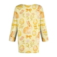 thumbnail image 3 of HAVUITYY Easter Bunny Sweater for Women – Soft 3/4 Sleeve Cotton Pullover with Cute Egg Print, Perfect Spring Going Out Top & Holiday Gift Idea, 3 of 5