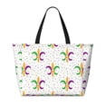 thumbnail image 2 of Balery Mardi Gras Carnival1 Beach Travel Bag - Water-Resistant, Large Capacity Lightweight Tote with 7 Pockets for Women and Men - Perfect for Beach, Pool, Gym, and Travel, 2 of 7
