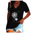 thumbnail image 1 of Blusa de manga corta con cuello en V informal para mujer a la moda, camisetas de verano Fridja  ghk6321, 1 of 6
