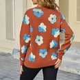 thumbnail image 5 of Uaswgudfs Women's Floral Knit Sweater: Round Neck & Long Sleeves, Cozy Relaxed Fit for Autumn/Winter​, 5 of 9