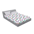 thumbnail image 2 of Ambesonne Colorful Fitted Sheet & Pillow Sham Set, Hearts and Skulls, Full, Multicolor, 2 of 2