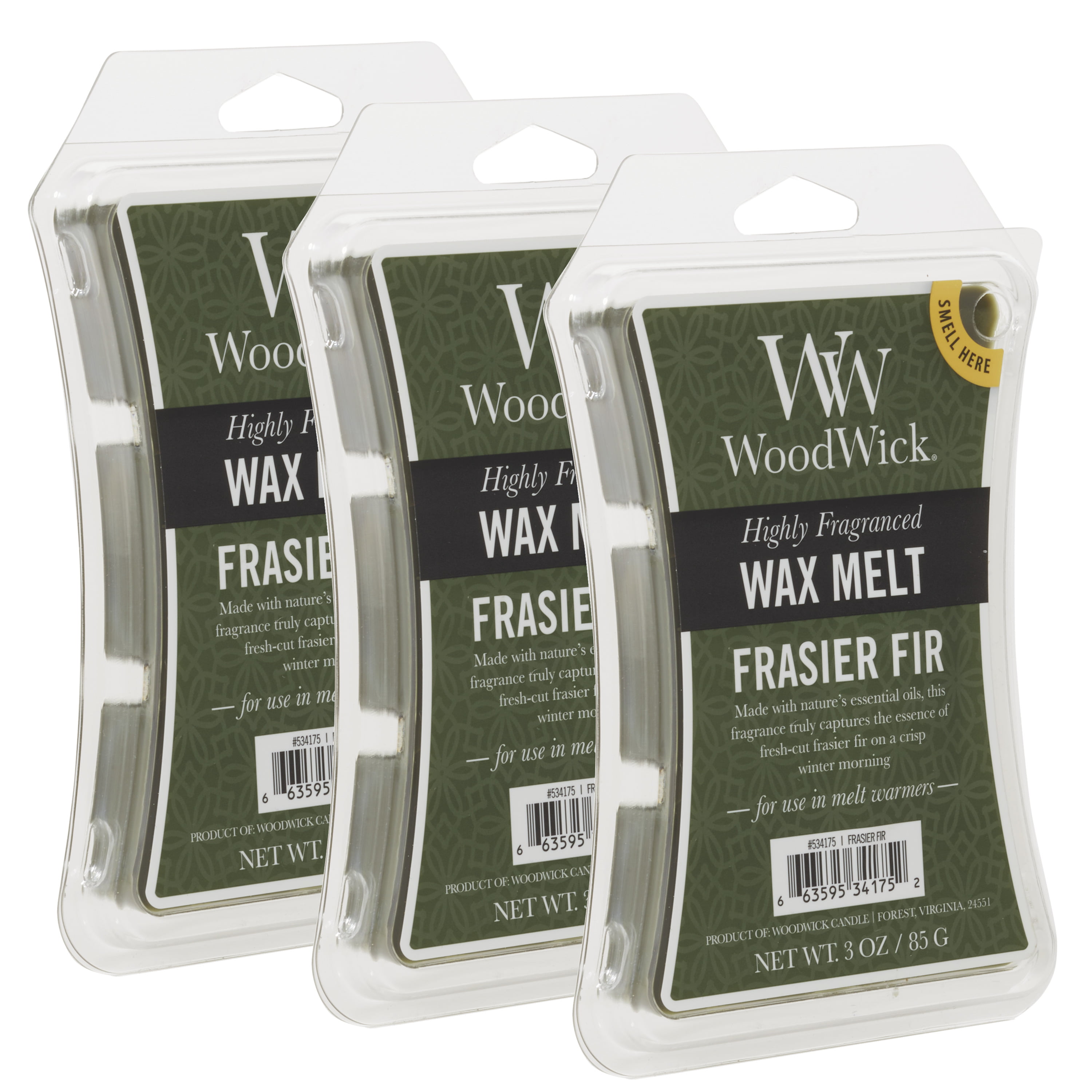 Lot Of 3-6 Pack WoodWick Candle Frasier Fir Wax Melt Highly Fragranced 