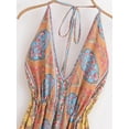 thumbnail image 2 of Women Wild Floral Print Backless Sexy Beach Bohemian Maxi Dress Lady High-Low Tassel Strapless Vacation Boho Dress, 2 of 6