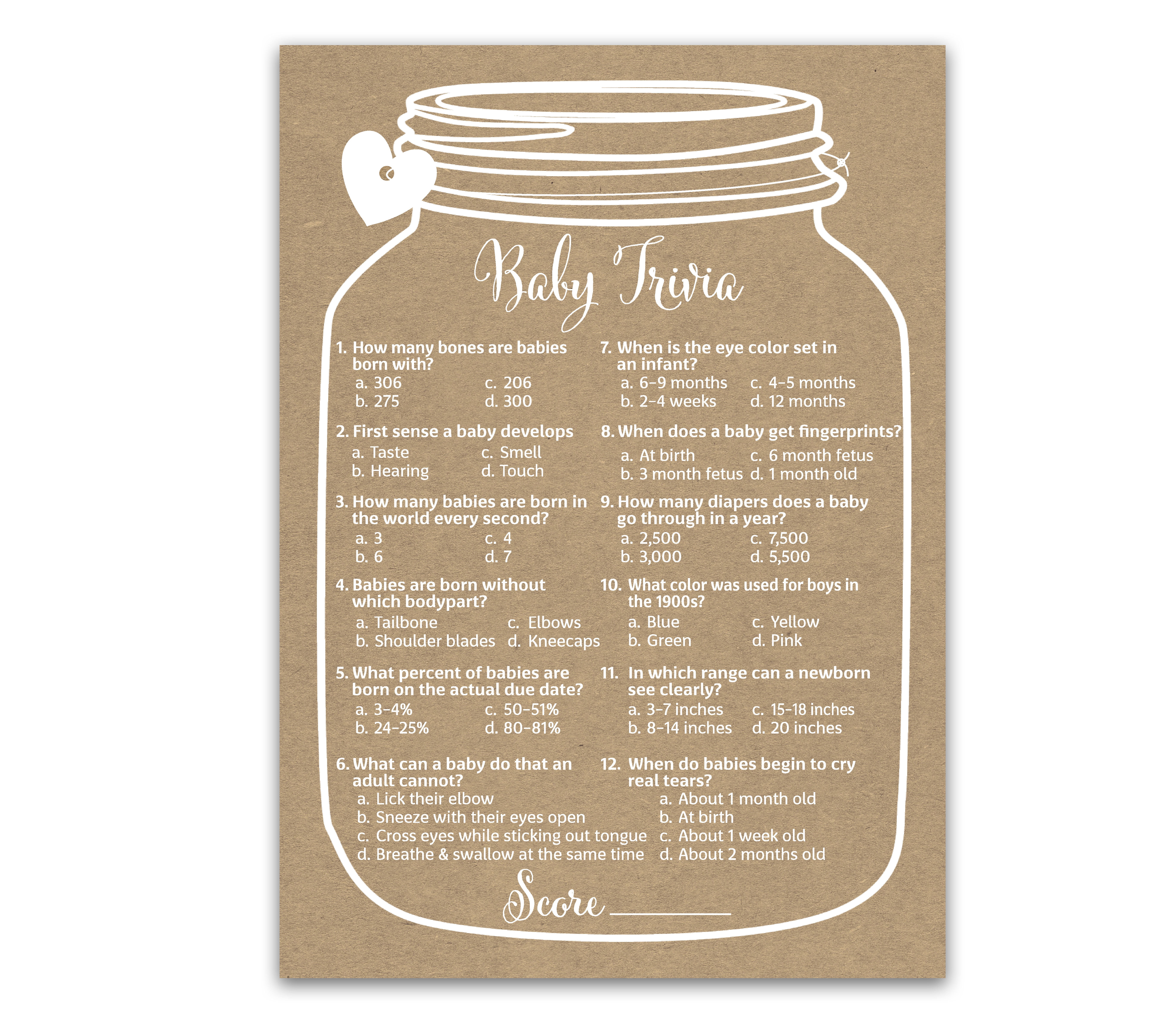 Roseum Collections Baby Shower FEUD Game - Pack Of 25, Greenery Theme, Gender Neutral - View #10