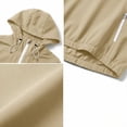 thumbnail image 4 of Tsivenald Women's Fashion Solid Color Long Sleeve Pocket Zipper Outdoor Waterproof Rain Jackets Windbreaker Coat, Beige S-2XL, 4 of 7