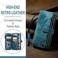thumbnail image 4 of for iPhone 11 Case, Wallet Case with Card Holder Kickstand Magnetic Zipper Pocket Lanyard Strap Wristlet,Leather Flip Case Wallet for iPhone 11, Blue, 4 of 10
