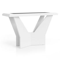 Furniture of America Avens Contemporary Wood Geometric Sofa Table in White