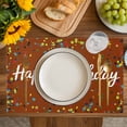 thumbnail image 4 of Happy Birthday Placemats Set of 8, Brown Modern Abstract Art Placemats for Dining Table, Place Mats for Kitchen Tabletop, Waterproof Wipeable Dining Table Mats Set, 4 of 9