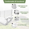 thumbnail image 5 of Fortune Candy Wooden Porch Swing 2-Seater with Cup Holders and Chains, Heavy Duty 880 lbs, White, 5 of 8