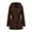Brown, variant on Oversized Hooded Zip Up Jacket for Women, Drawstring Hem, Casual Lightweight Nylon Outerwear with Pockets, 1 Piece, S-XXL, Plus Size Friendly