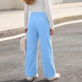 thumbnail image 5 of hotojiny Girls Corduroy Pants Casual Loose Wide Leg Kids Trousers with Pockets Comfy Pull on Plain Uniform Pants(Blue,5-6 Years), 5 of 8