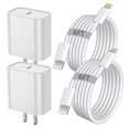thumbnail image 1 of Cargador TrimDish de carga rápida para iPhone, paquete de 2 con cable de 6 pies, 1 of 7