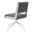 thumbnail image 5 of SAFAVIEH Couture Emmeline Leather Mid Back Swivel Office Chair, Slate Grey/Silver, 5 of 7