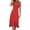 Red, variant on Plus Size Dresses Women's Spring And Summer Solid V-neck Sleeveless Single Breasted Waist Closed Back Dress