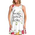 thumbnail image 1 of Disketp Home Sweet Home Floral para Vestido sin Mangas para Mujeres, Vestidos de Verano para Mujeres, Casual y Holgado para la Playa, 1 of 7