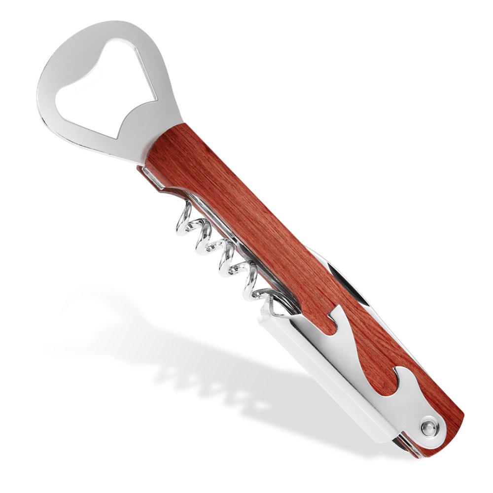 MultiTool Corkscrew, Allin1 Bottle Opener Solid Wood Wine Opener