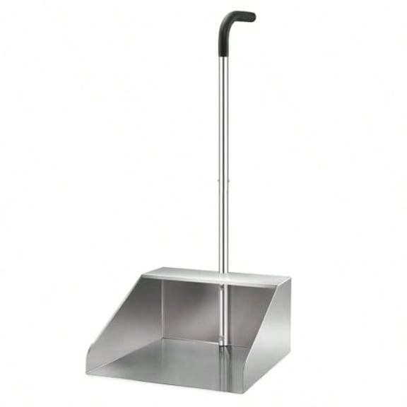 32In Extra Large Dust Pan with Long HandleHeavy Duty Metal Dust Pan for Jumbo Debris Pan-Commercial Stand up Dustpan Wide Mouth Outdoor Dustpan for Courtyards/Garage/Sidewalks-Profional Cleaning