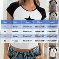 thumbnail image 3 of Kaemgyyd Going out Tops for Women Colorblock Short Sleeve Star T Shirts Crew Neck Slim Fitted Basic Tee Casual Cropped Streetwear, 3 of 5