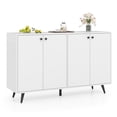 thumbnail image 1 of Patiojoy Buffet Bahut Milieu du Siècle Moderne Armoire de Rangement à 4 Portes avec Tablettes Réglables à 5 Positions Blanc, 1 of 9