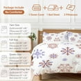 thumbnail image 6 of Christmas Snowflakes Bedding Duvet Cover Set Queen Size 4 Pieces Xmas Purple Brown White Background Bedding Set with Zipper Closure, 1 Comforter Cover 90x92 Inches 1 Flat Sheet & 2 Pillow Cases, 6 of 7