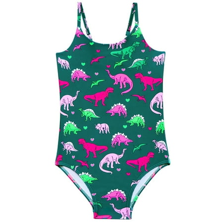

Teen Girls Swimsuits Tankini Size 120 For 6 Years-7 Years Dinosaur Printed 1 Piece Beach Sport Swimwear Upf 50+ Spa Sling Girls Bathing Suits High Waisted
