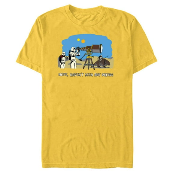 Star Wars Stormtrooper “Nope, Haven’t Seen Any Droids” Funny - Short Sleeve Blended T-Shirt for Adults - Customized-Yellow