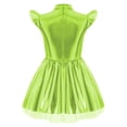 thumbnail image 4 of vastwit Robe 2 Pcs pour Filles Enfants, Robe Tutu à Volants à Manches Volantes Brillantes Iridescentes avec Serre-Tête, Vert, 6, 4 of 6