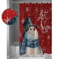 thumbnail image 4 of Let it Shower Curtain, 66" x 72", Snow Christmas Snowman Snowflake Red Waterproof Bathroom Curtain Washable Shower Curtain Set with 12 Hooks, 4 of 6