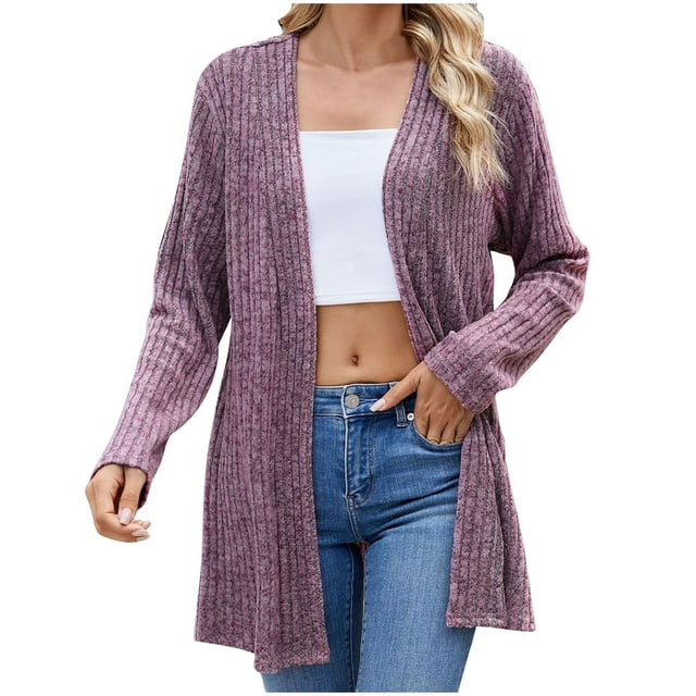 Besolor Cardigan Sweaters for Women Casual Long Sleeve Open Front Knit Cardigans Lightweight Fall Going out Coats