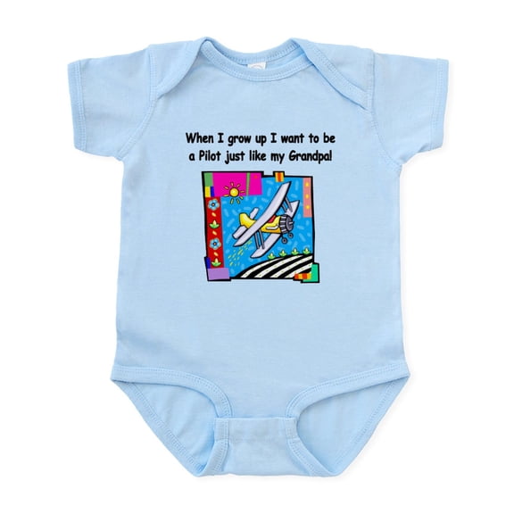 CafePress - Airplane Pilot Grandpa Infant Bodysuit - Baby Light Bodysuit, Size Newborn - 24 Months