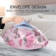 thumbnail image 5 of Satin Pillowcase Envelope Closure Pillow Cover Wrinkle-Resistant & Vibrant Print Pink Roses and Butterflies, 5 of 7