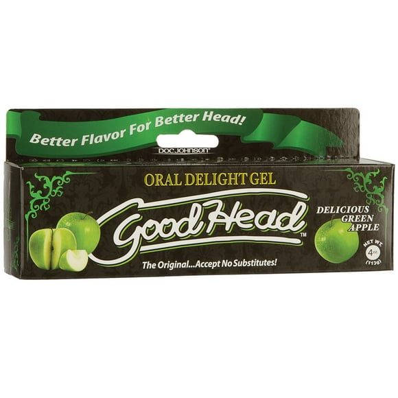 GoodHead Gel de Plaisir Oral, Lubrifiant Personnel Aromatisé à Base d'Eau, Pomme Verte 4 oz