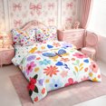 thumbnail image 2 of Manfei Flying Butterflies Queen Bedding 7pcs,Spring Garden Bedding Comforter Set Queen,Reversible, 2 of 6