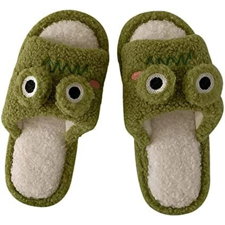 Fuzzy shop frog slippers