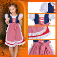 thumbnail image 4 of Sunny Fashion Girls Dress Maid Lace Apron German Dirndl Bavarian Oktoberfest 7 Years, 4 of 9