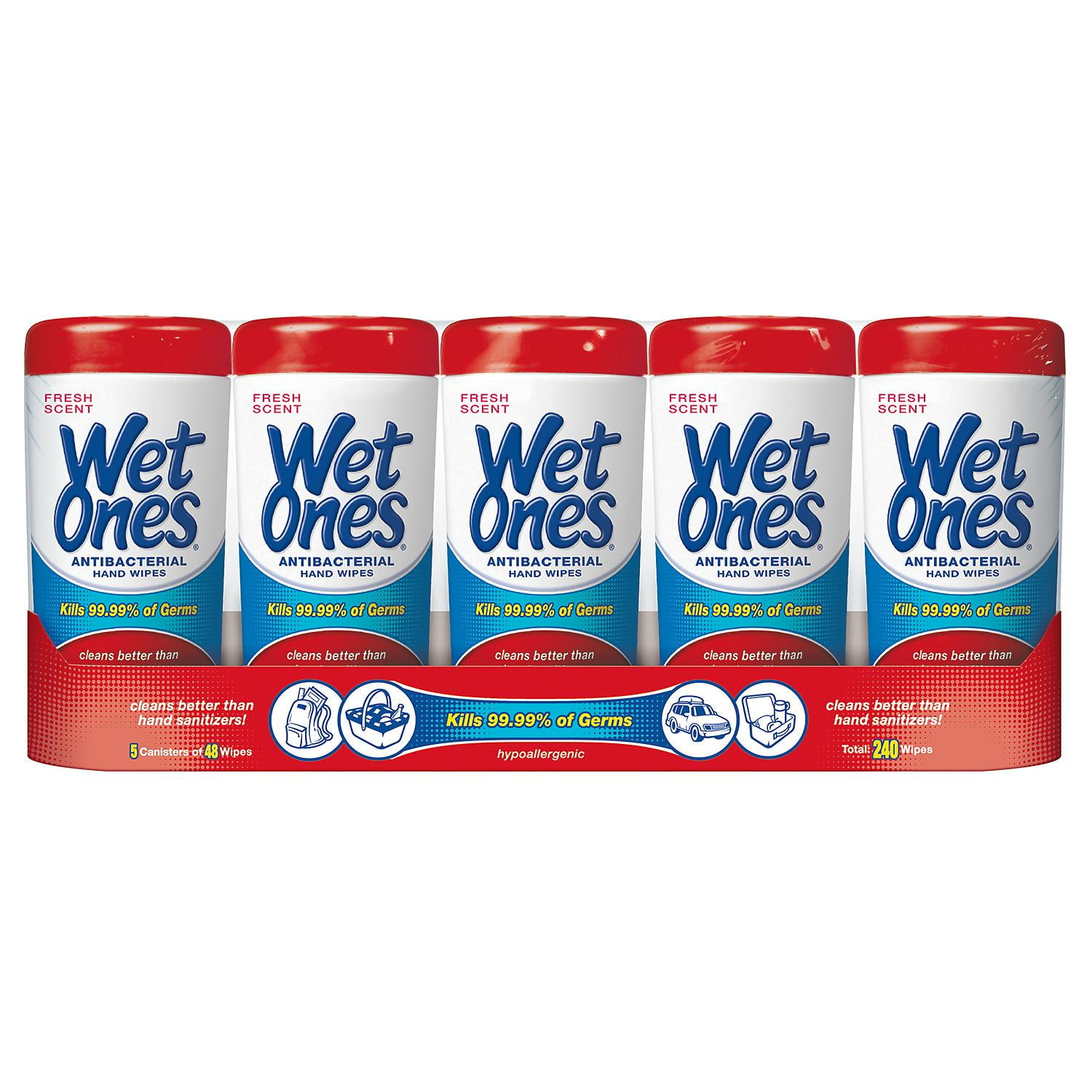 Wet Ones Antibacterial Hand Wipes Fresh Scent 5 pk