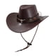 thumbnail image 3 of Sombrero de vaquero occidental, accesorio de vestir, sombrero de disfraz, ligero para mujeres y hombres, elegante Marrón, 3 of 9