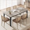 thumbnail image 1 of Industrial Dining Table for 6-8 People, 78.7 Inch Rectangular Wooden Kitchen Table with Sturdy Metal Frame, Seats 6 Counter Height Dinner Table for Kitchen Dining, 1 of 6