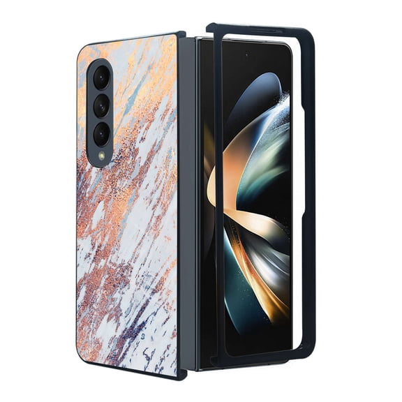ANJ Protective Snap-On Design Printed Case Compatible with Samsung Galaxy Z Fold 4 - Marble Pattern