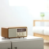 Sangean AM FM Wooden Cabinet Table Top Radio with AUX Input, Deep Bass ...