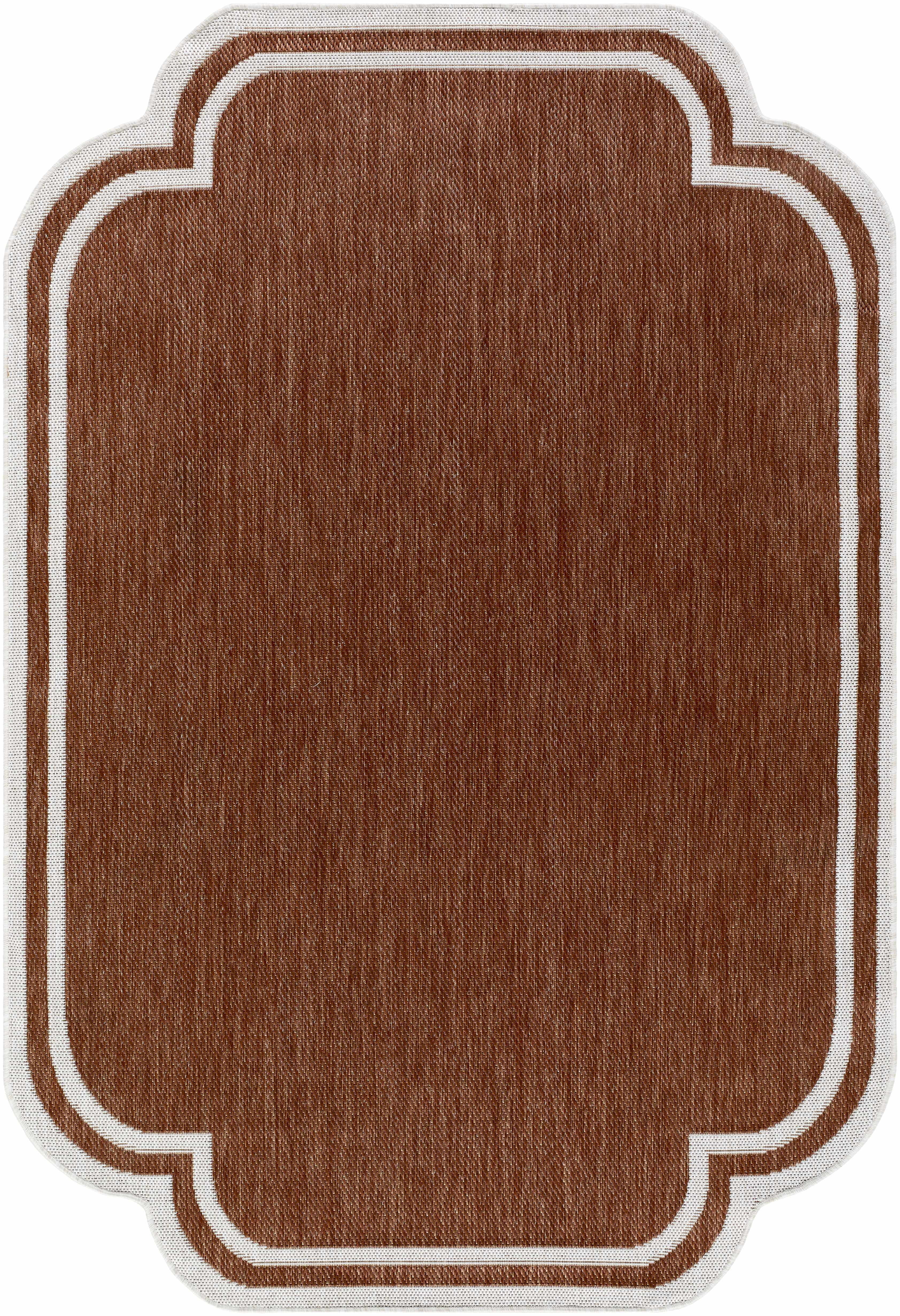 BoutiqueRugs Arnola Traditional Runner Rug - Outdoor Safe - Burnt Orange, Cream - 2'7" x 7'3" Runner
