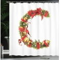 thumbnail image 4 of Ambesonne Christmas Alphabet Shower Curtain, Motif C Letter, 69"Wx84"L, Pearl and Olive Green, 4 of 5