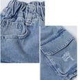 thumbnail image 6 of Liyamei Girls Utility Denim Shorts with Elastic Waist for Summer Everyday Size 2-14,Blue, 6 of 6