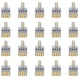 thumbnail image 1 of 20 conectores de cable, 1 entrada y 4 salidas, divisor tipo empuje, bloque de terminales, piezas eléctricas (amarillo), 1 of 14